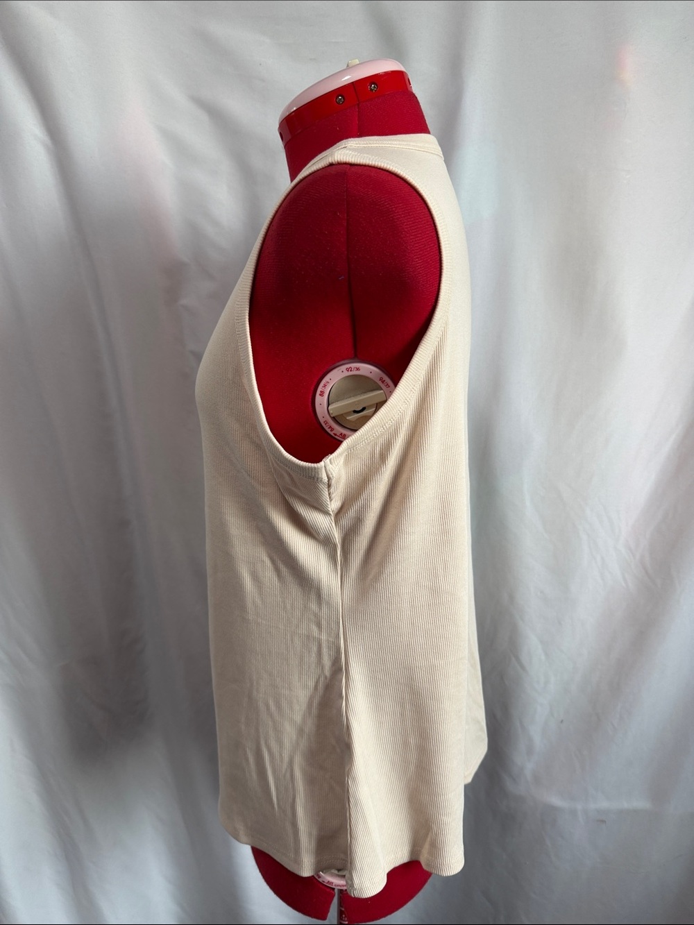 Classic Ribbed Tank Top in Cream - Picture 2 of 5
